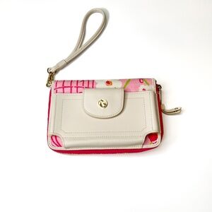 Spartina 449 Wristlet Multi Phone Wallet Willson Floral Bird Cage Print